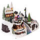 Christmas village with Santa and children in motion 20x30x20 cm s4