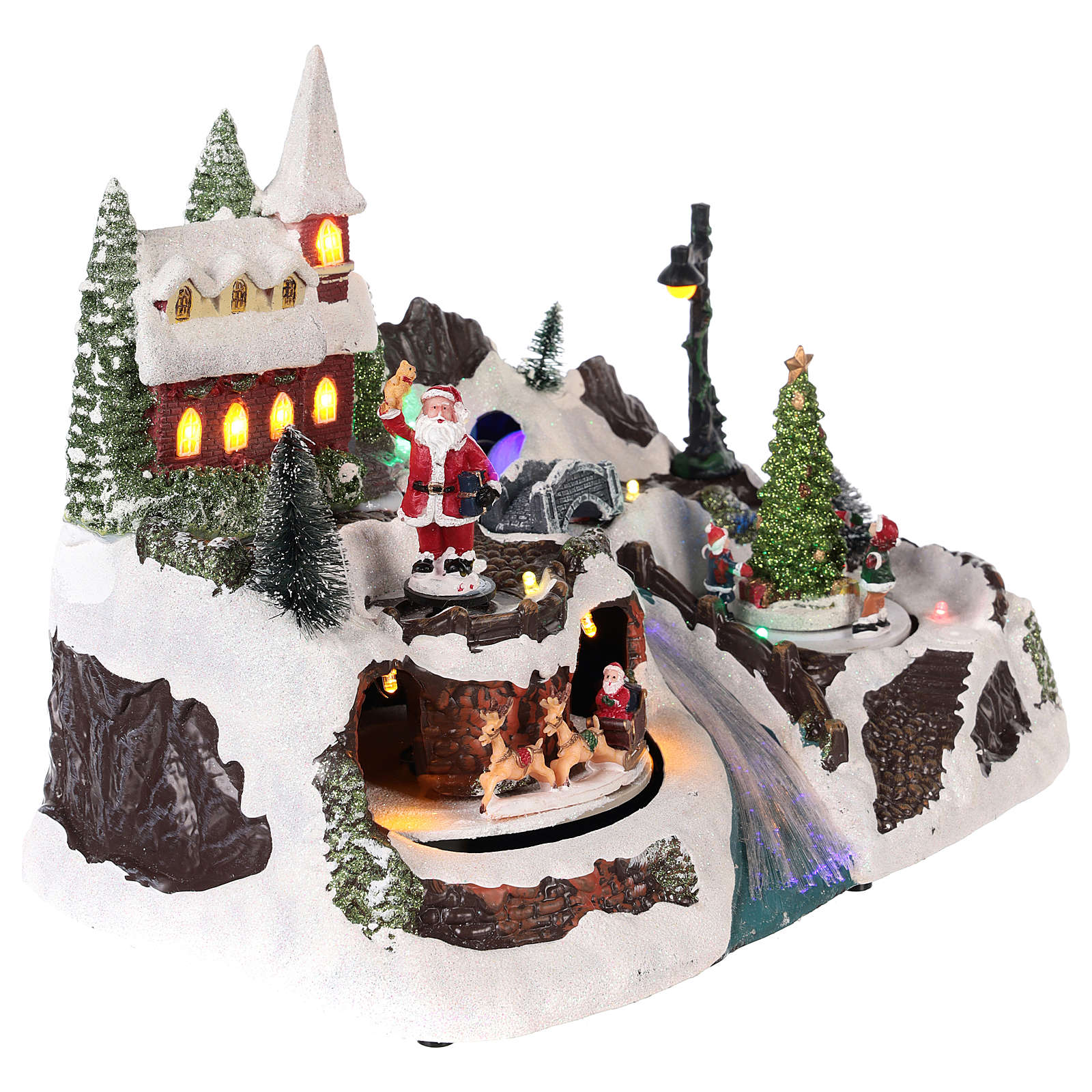 Christmas village with Santa Claus and kids in motion | online sales on ...