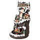 Christmas ski village 30x20x20 cm with lights and moving train s3