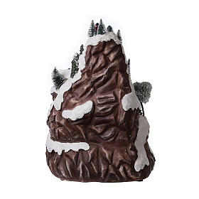 Cenário natalino em miniatura aldeia de montanha, luz e música 45x30x30 cm s5