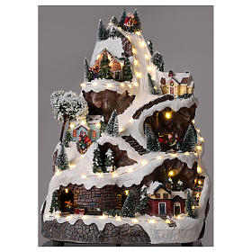 Christmas mountain village with lights and music 45x30x30 cm s2