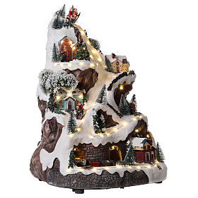 Christmas mountain village with lights and music 45x30x30 cm s4