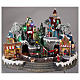 Animated Christmas village with train 35x45x35 cm s2