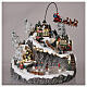 Christmas village with Santa's sleigh ice skaters mouvement lights and music 40x45x35 cm s2