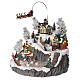 Christmas village with Santa's sleigh ice skaters mouvement lights and music 40x45x35 cm s3