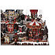 Winter amusement park village with carousel castle motion lights 55x85x55 cm s6