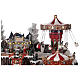 Winter amusement park village with carousel castle motion lights 55x85x55 cm s7