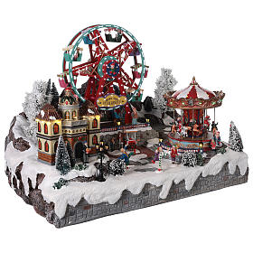 Winter village ferris wheel carousel motion lights 50x50x45 cm s4