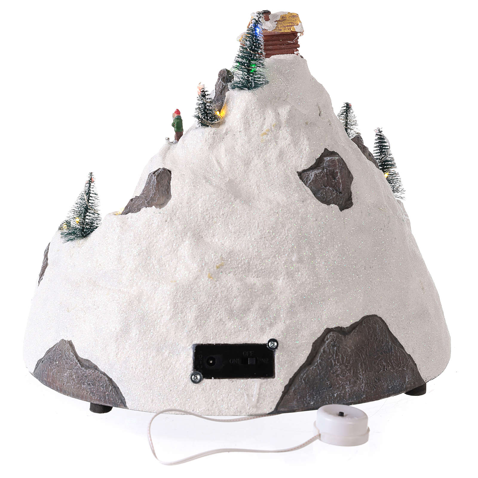 Village De Noël Montagne Train Patinage Mouvement 45x30x35 Cm | Vente