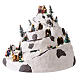 Mountain Christmas village with skiers moving 30x30x25 cm s3