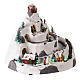Mountain Christmas village with skiers moving 30x30x25 cm s4