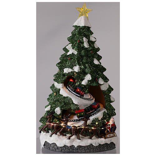 Weihnachtsbaum mit fahrendem Zug, 40x20x20 cm 2