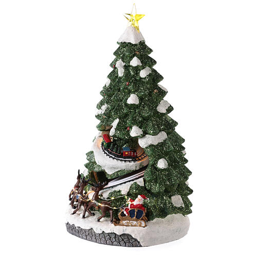 Weihnachtsbaum mit fahrendem Zug, 40x20x20 cm 3