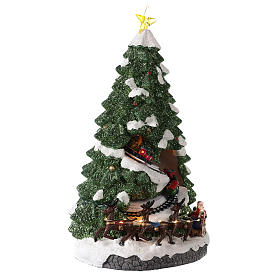 Christmas tree with train in motion 40x20x20 cm s4