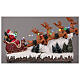 Cenário natalio trenô de Pai Natal com renas luzes música 25x40x10 cm s2