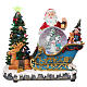 Weihnachtsmann Schlitte mit Schneekugel 25x30x20cm Licht und Musik s1