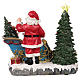 Weihnachtsmann Schlitte mit Schneekugel 25x30x20cm Licht und Musik s5