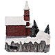 Christmas village church with moving elements, lights and music 30x25x20 cm s5
