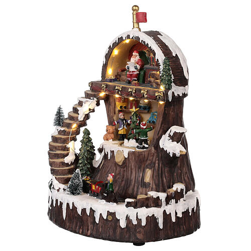 Christmas village Santa's Home with moving elements, lights and music 30x25x20 cm 3