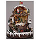 Christmas village Santa's Home with moving elements, lights and music 30x25x20 cm s2