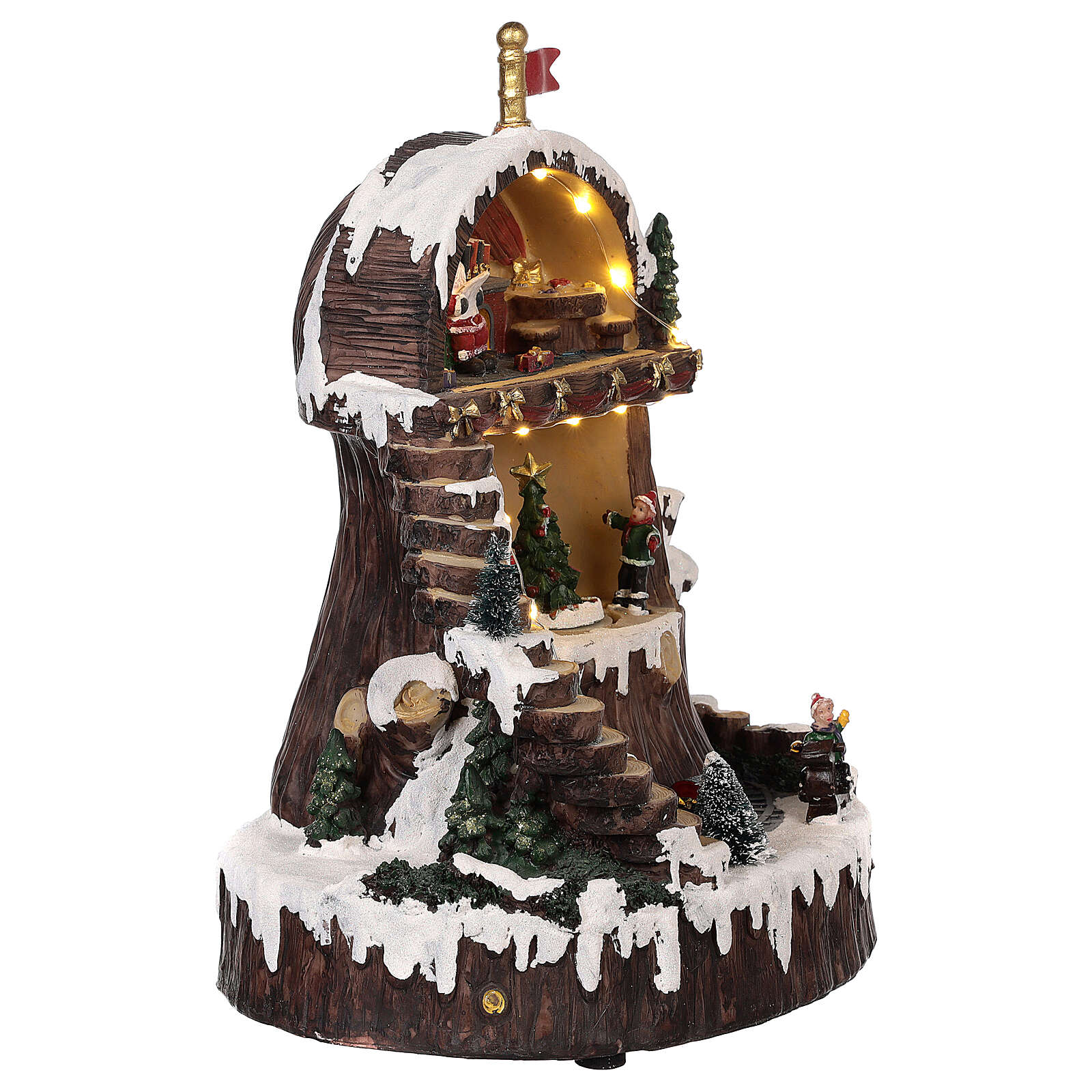 Christmas village with Santa Claus animated lights music online sales