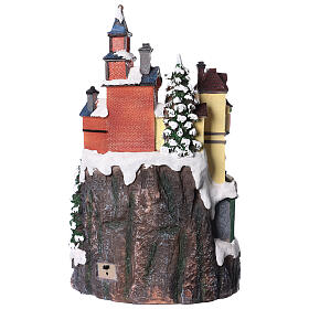 Christmas village with shops, moving elements, light and music 35x20x20 cm s5