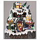 Christmas village, snowed mountain and carousel with movements, lights and music 30x25x15 cm s2