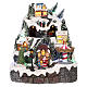 Christmas village with mountain snow carousel motion lights music 30x25x15 cm s1