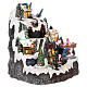 Christmas village with mountain snow carousel motion lights music 30x25x15 cm s4