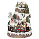 Mountain Christmas village with snow train motion lights music 35x45x35 cm s1