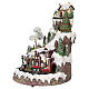 Mountain Christmas village with snow train motion lights music 35x45x35 cm s3