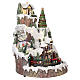 Mountain Christmas village with snow train motion lights music 35x45x35 cm s4