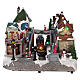 Christmas village train station with moving elements, lights and music 25x35x25 cm s1