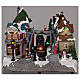 Christmas village train station with moving elements, lights and music 25x35x25 cm s2