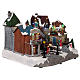 Christmas village train station with moving elements, lights and music 25x35x25 cm s4