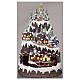 Christmas village snowy mountain animation lights music 50x35x30 s2