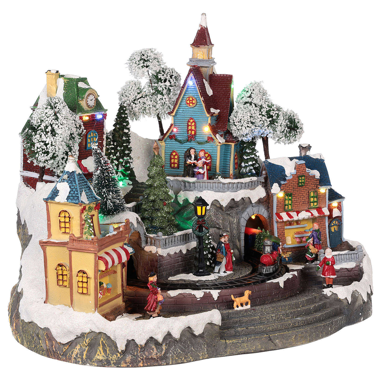 Christmas village with shops, moving elements, lights and | online ...