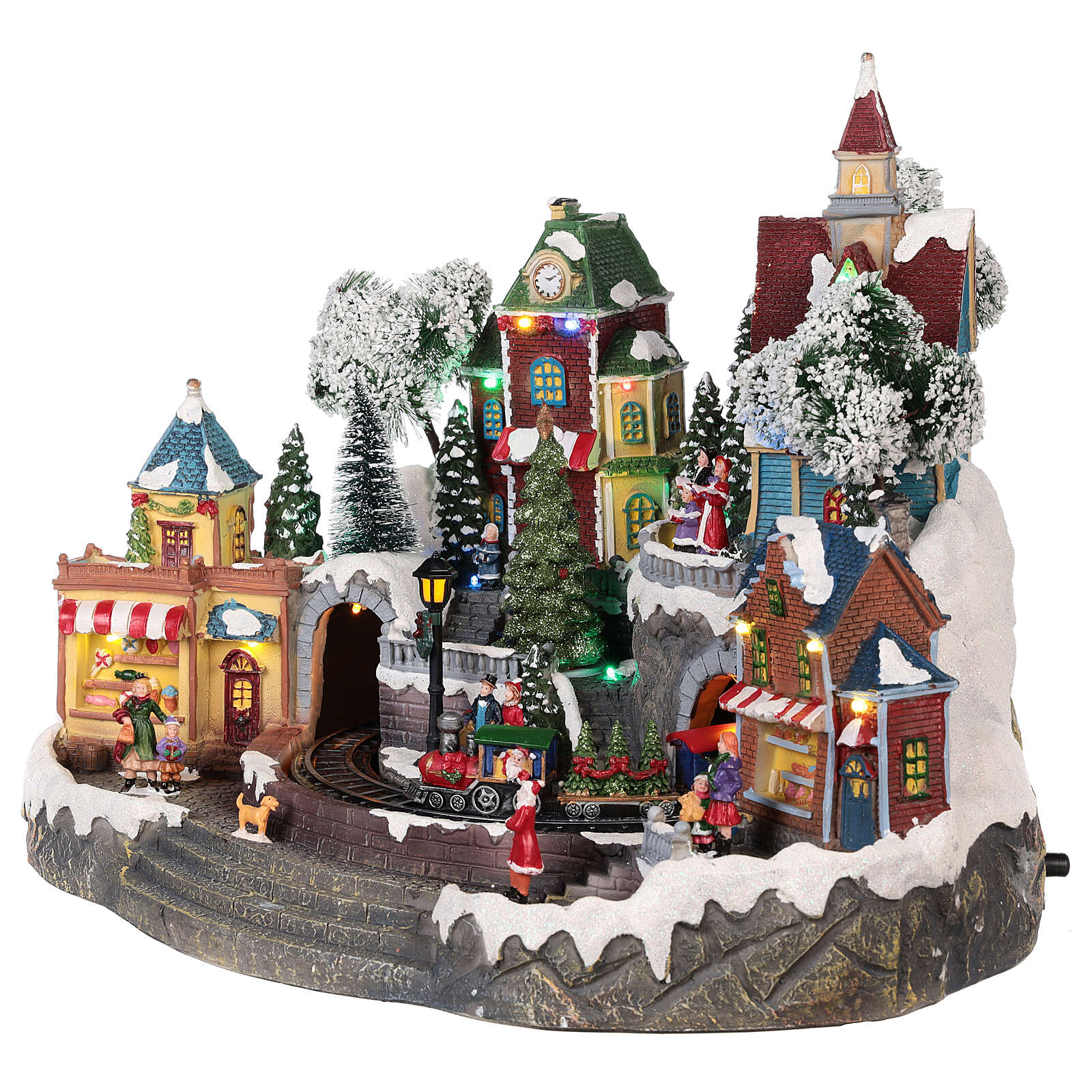 Christmas village train and shops movement lights music | online sales ...