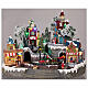 Christmas village train and shops movement lights music 35x45x35 s2