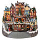 Christmas village town and moving train lights music 40x40x35 cm s1