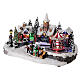 Villaggio invernale auto in movimento musica e luci 40x25x20 cm s3