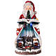 Pai Natal cenário natalino em miniatura com estação ferroviária, movimento e música, 25x20x45 cm s1