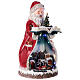 Santa Claus Christmas village music train station, 25x20x45 cm s4