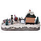 Village de Noël miniature patinage avec magasin 25x20x40 cm s5