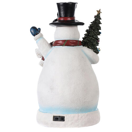 Bonhomme de neige Noël piste patinage et train 45x20x25 cm 5