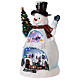 Bonhomme de neige Noël piste patinage et train 45x20x25 cm s3