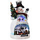 Bonhomme de neige Noël piste patinage et train 45x20x25 cm s4