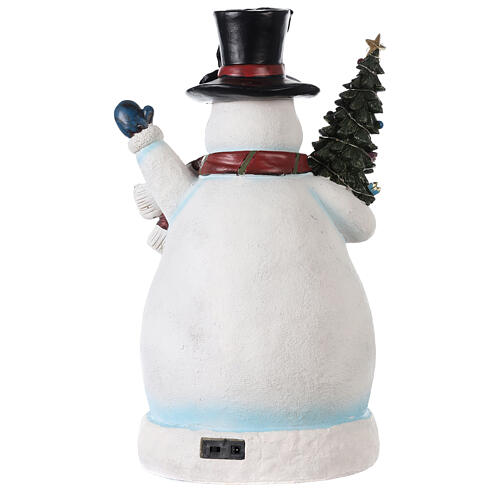 Boneco de neve cenário natalino em miniatura com pista de gelo e comboio 45x20x25 cm 5