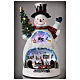 Boneco de neve cenário natalino em miniatura com pista de gelo e comboio 45x20x25 cm s2
