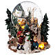 Spieluhr als Schneekugel mit Winterlandschaft und Lichtern, 25x20x25 cm s5